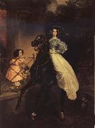 Rider.Double Portrait of Giovanina and Amazilia Pacini, Karl Briullov